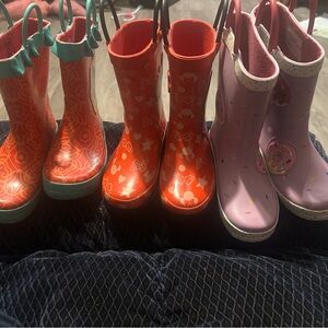 Disney Kids Rain Boots - Red and Pink